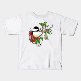 Holiday Chickadee Kids T-Shirt